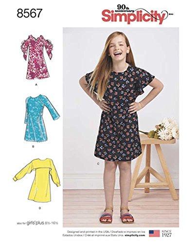 Simplicity Pattern 8567 Girls' and Girls' Plus Dress Sewing Pattern Size AA (8 - 16)