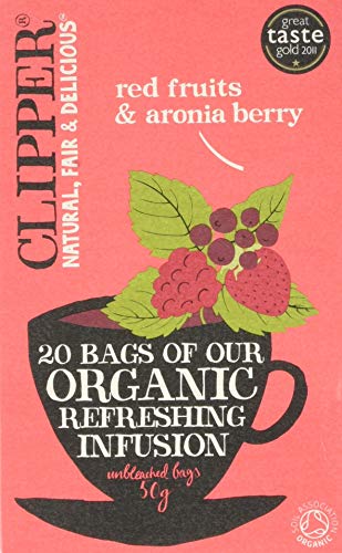 Clipper Organic Red Fruitsand Aronia Berry Infusion 20 Teabags (Pack of 6, Total 120 Teabags)
