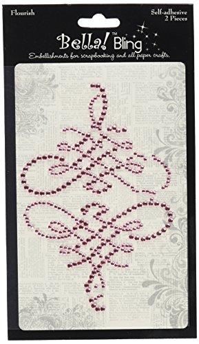 Ruby Rock-It Bling Self Adhesive Rhinestones, Flourish, Pink, 2-Pack