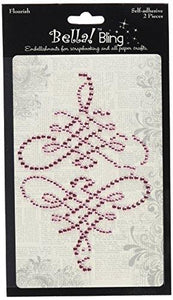 Ruby Rock-It Bling Self Adhesive Rhinestones, Flourish, Pink, 2-Pack