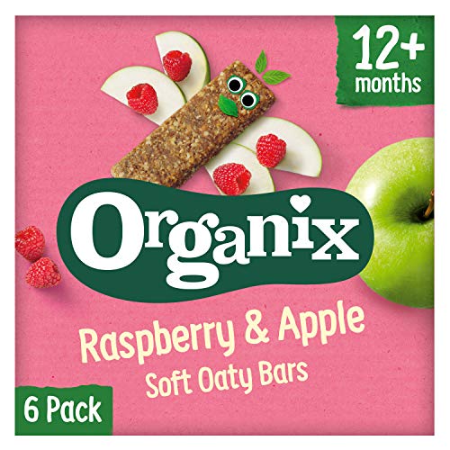 Organix Goodies Raspberry and Apple Soft Oaty Cereal Bar - Pack of 6, 180 grams