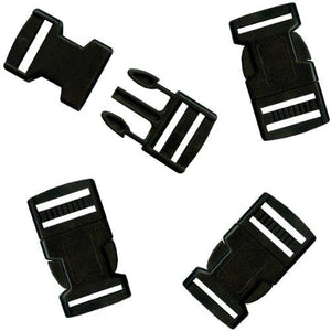 Pepperell Parachute Cord Bracelet Buckles, 20mm, Black, 4 Per Package