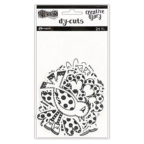 Ranger Black & White Birds & Flowers Dyan Reaveley's Dylusions Creative Dyary Die Cuts