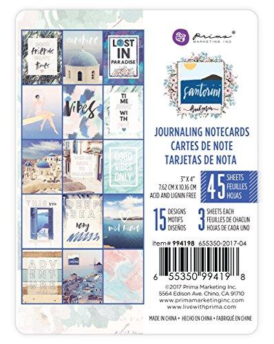 Prima Marketing Inc 655350994198 Santorini Journaling Cards, Mixed Colors