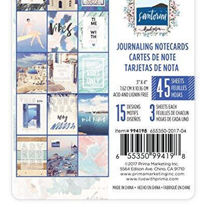 Prima Marketing Inc 655350994198 Santorini Journaling Cards, Mixed Colors