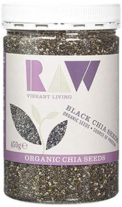 Raw Health Organic Black Chia Seeds 450g (Pack of 4)