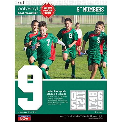 SEI Sport Letter Polyvinyl Transfers 5" Team Pack 2 Sheets/P-White