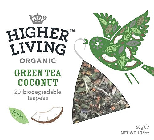 Higher Living Green Tea Coconut Teapees Bags