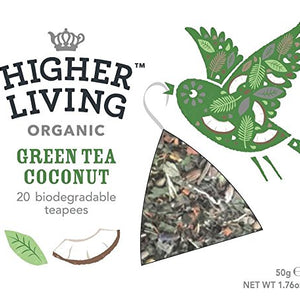 Higher Living Green Tea Coconut Teapees Bags