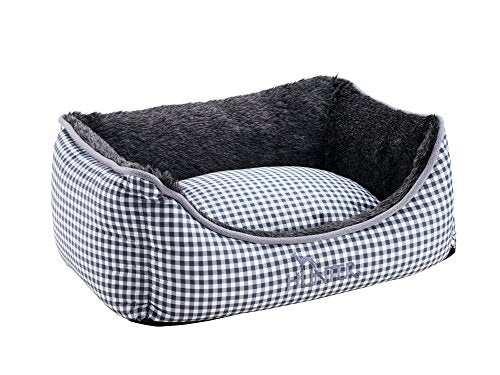Dog Sofa Astana, 80 X 60 Cm Grey Checked, With Plush | Hunter