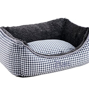 Dog Sofa Astana, 80 X 60 Cm Grey Checked, With Plush | Hunter