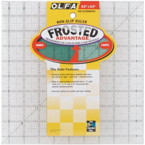 OLFA 1071799 QR-9S 9-1/2-Inch Square Frosted Advantage Acrylic Ruler