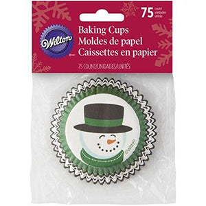 Snowman Cupcake Liners Green and Black