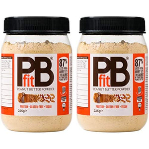 PBfit Peanut Butter Powder, 225 g, Pack of 2, All-Natural from Real Roasted Pressed Peanuts, High in Protein, Natural Ingredients