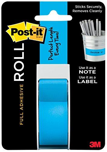 Post-it Full Adhesive Roll, 1 in x 400 in, Mediterranean Blue, 1-Pack (2650-P)