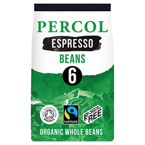 Percol Ft Organic Intense Espresso Whole Coffee Beans - Plastic Free 200g