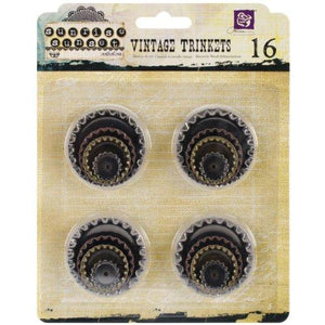 Prima Marketing Sunrise Sunset Mechanicals Metal Vintage Trinkets, Bottle Caps, 16/Pack
