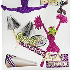 Paper House Productions STDM-0125 3D Sticker 4.5" x 7" Sheet, Cheerleader