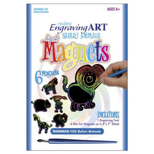 Rainbow Engraving Art Magnets-Safari Animals