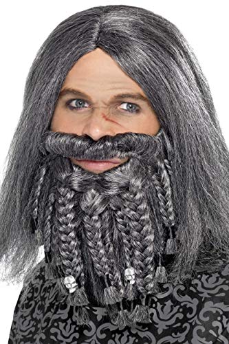 Smiffy's Terror of the Sea Pirate Wig and Beard Set - Grey