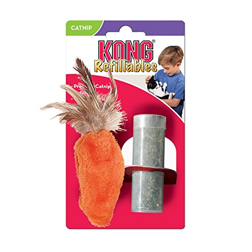 Kong Cat Refillable Catnip Feather Top Carrot (17Cm) | Gor Pets