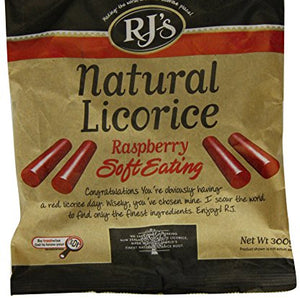 Rj's Natural Soft Eating Raspberry Licorice 300 g (Pack of 4)
