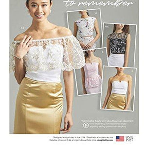 Simplicity Pattern 8598 Misses and Womens Special Occasion Tops