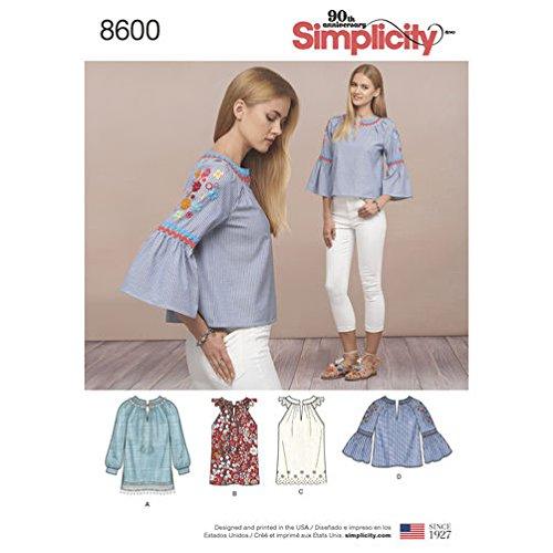 Simplicity Pattern 8600 Misses' Pullover Top size 6-14 Sewing Pattern