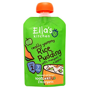 Ella's Kitchen Organic Really Yummy Rice Pudding with Mangoes and Apples Stage 2 from 7 Months 80 g (Pack of 6)