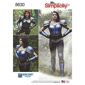 Simplicity Pattern 8630 H5 Misses' Cosplay Armor by Jackie Craft Cosplay, Size 6-14