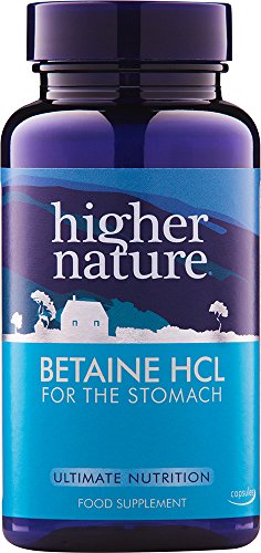 Higher Nature Betaine HCL - Hydrochloric Acid Supplement - 90 Capsules
