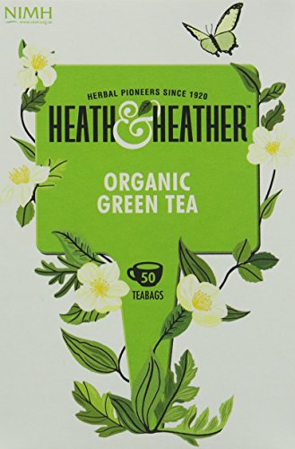 Heath and Heather Organic Green Tea 50 Tea Bags (Pack of 6, Total 300 Teabags)