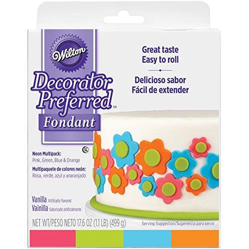 Wilton Decorator Preferred Neon Fondant, 4-Pack Fondant Icing