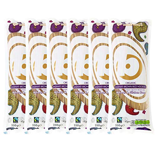 KING SOBA Organic Basmati Brown Rice Noodles 250g (PACK OF 6)
