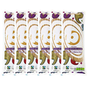KING SOBA Organic Basmati Brown Rice Noodles 250g (PACK OF 6)