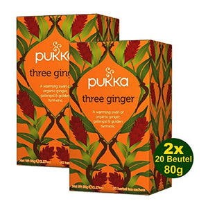 Pukka Organic Three Ginger (2x Pack of 36 G (72g) – Organic Ginger