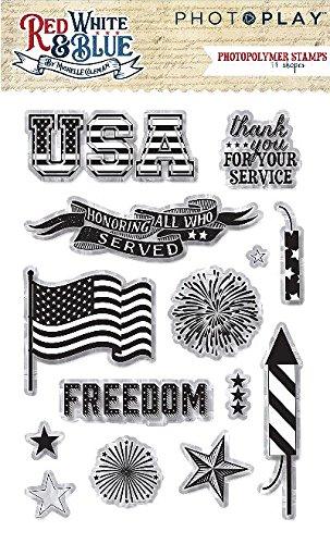 PhotoPlay Photopolymer Stamp-Red; White & Blue