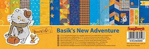 Scrapberry's Basik's New Adventure Paper Pack 12"X12" 9/Pkg-6 Double-Sided & 3 Single Sided