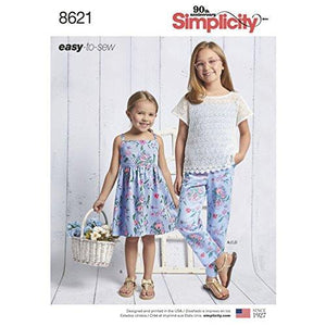 Simplicity Pattern 8621 Childs and Girls Dress, Top, Pants and Camisole SZ 7-14 SEWING PATTERN