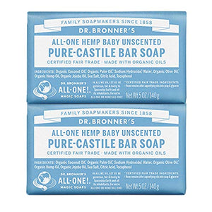 Dr. Bronner's Organic Pure Castile Bar Soap, Baby-mild - 5 oz - 2 pk
