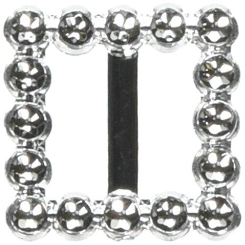 Ribbon Bucklez 6/Pkg-Square .75"/Silver