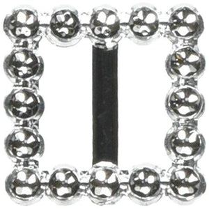 Ribbon Bucklez 6/Pkg-Square .75"/Silver