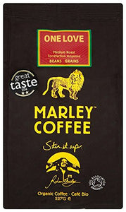 Marley Coffee Organic One Love Medium Roast Whole Bean Coffee Bag 227 g