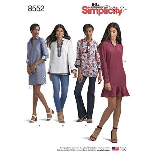 Simplicity Pattern 8552 Misses and Miss Petite Dress and Tunic Size 14-22 Sewing Pattern