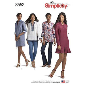 Simplicity Pattern 8552 Misses and Miss Petite Dress and Tunic Size 14-22 Sewing Pattern