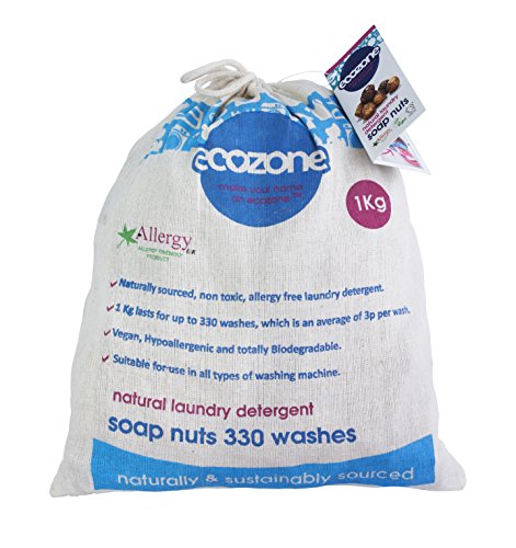 Ecozone Soap nuts - Indian Wash nuts – replaces laundry powder and detergents – great value 1kg bag – up to 330 washes