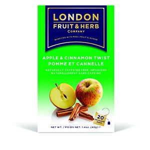 London Fruit and Herb Apple and Cinnamon Twist 20 Teabags (Pack of 6, Total 120 Teabags)
