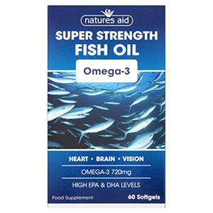Natures Aid Super Strength Fish Oil - Omega-3 - 60 Softgel