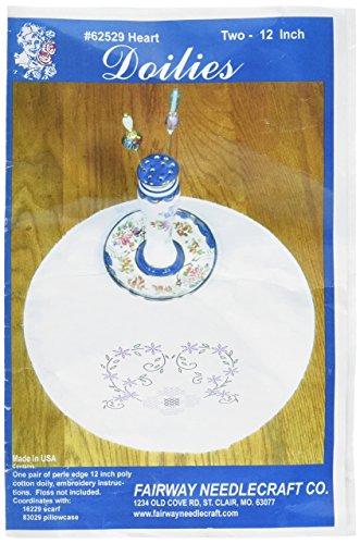 Stamped Doily 12" Round-Heart