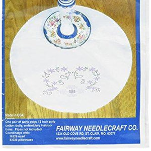 Stamped Doily 12" Round-Heart